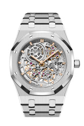 Audemars Piguet Royal Oak 39 Openworked Rhodium-Toned Dial Stainless Steel Watch